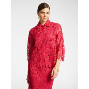 Elena Mirò - Giacca in pizzo macramé - Rosso