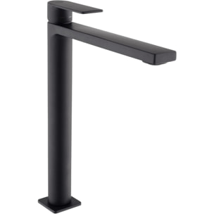 Set complet vasque à poser 61,5 x 36 cm noir mat + mitigeur haut XL assorti – salle de bain moderne B-Way (SATINF61536BKM-BWAY)