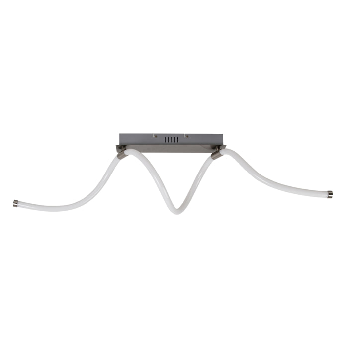 Forlight Plafón Rolly LED 25W Blanco Neutro - 4000K Níquel Satinado para Interior de Techo en Comedor, Dormitorio, Oficina