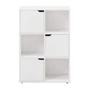Mobile libreria 6 cubi con 3 ante bianca - Ubli