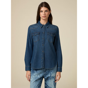 Oltre - Camicia in denim - Blu