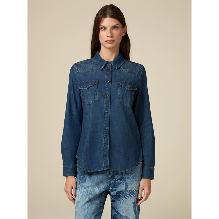 Oltre - Camicia in denim - Blu