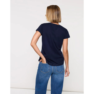 Camiseta Azul Marino - Olhosa