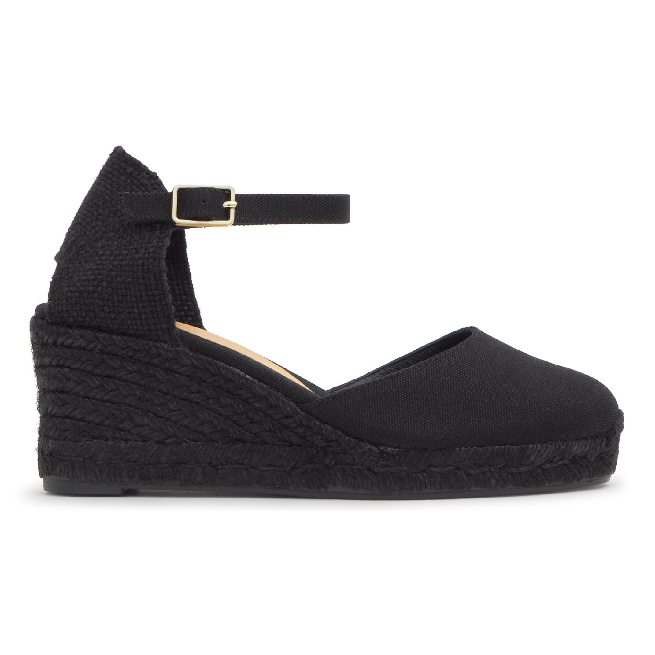 Alpargata carol cuña 7 cm en algodón con pulsera y yute tintado