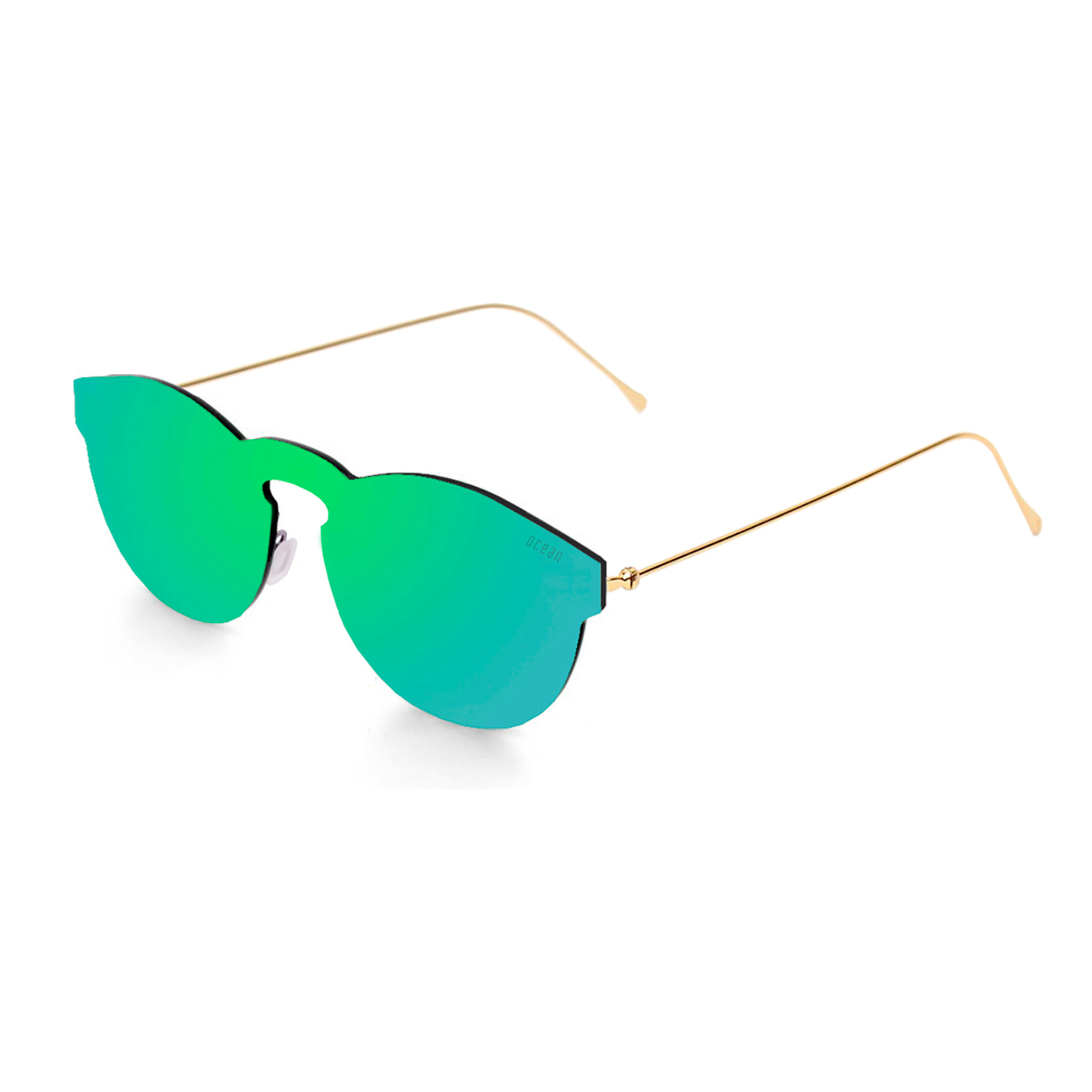 Gafas de sol OCEAN BERLIN - Plana verde con patillas metálicas doradas