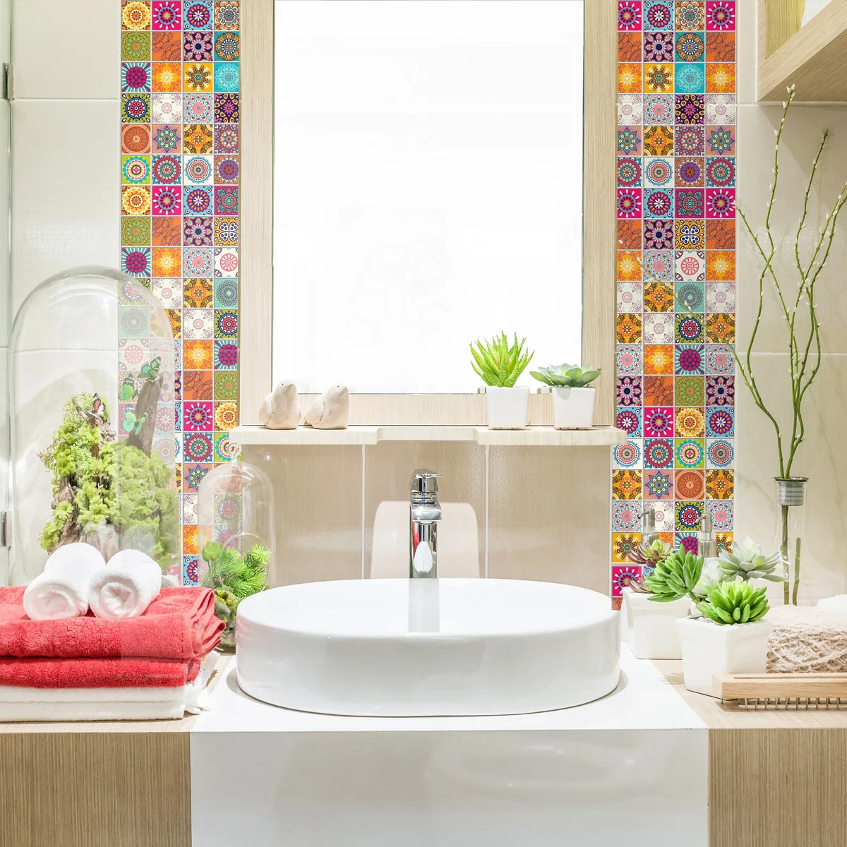 Sticker carrelage - Ambiance Sticker - CATARINA - Frises Mosaïque - 6 frises - 15x90cm