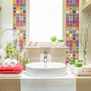 Sticker carrelage - Ambiance Sticker - CATARINA - Frises Mosaïque - 6 frises - 15x90cm