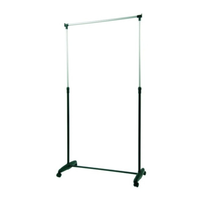 Portant à vêtements à roulettes Inox 87-160cm Noir - Hauteur ajustable MSV