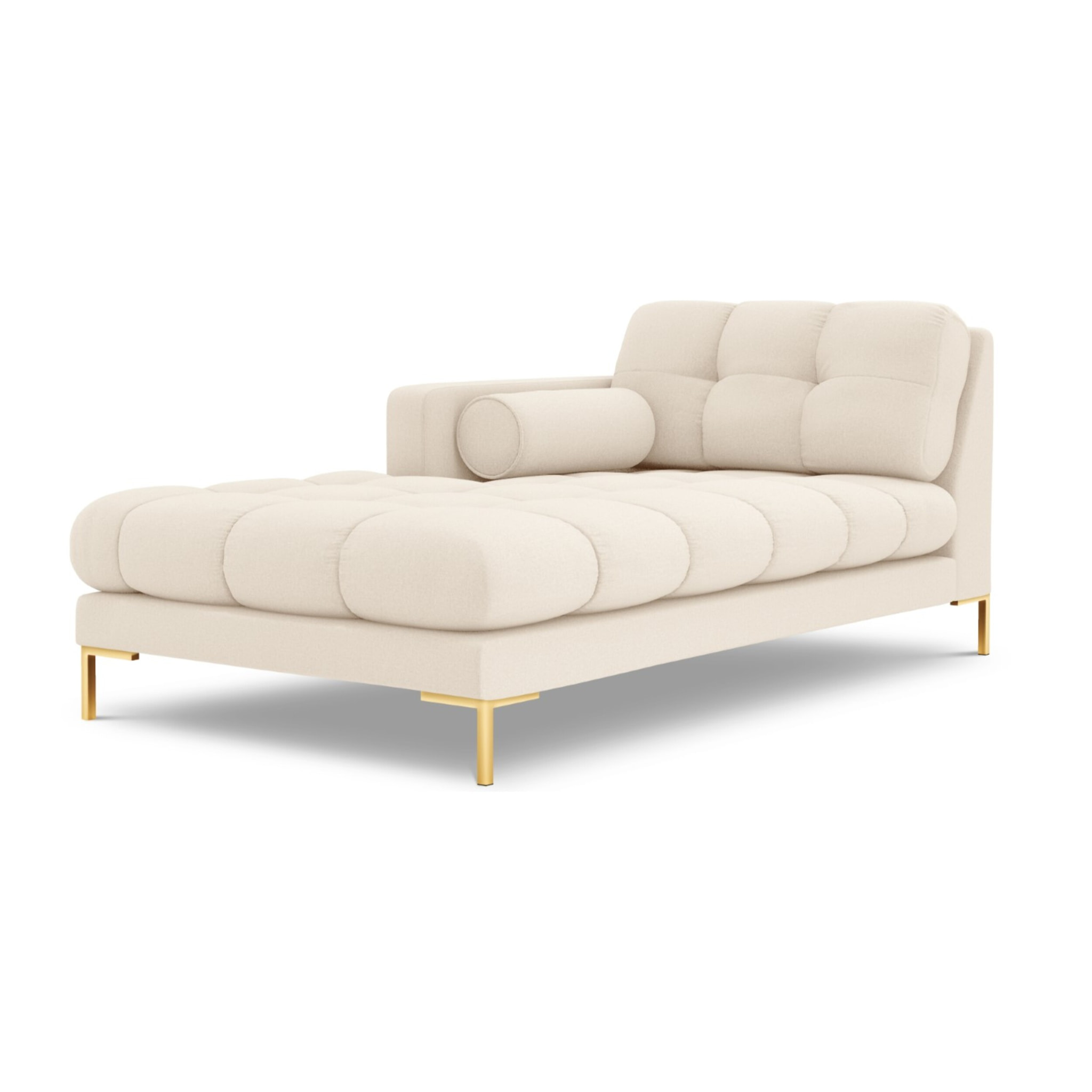 Méridienne gauche "Bali" en tissu structurel beige clair