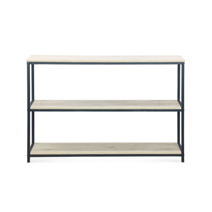 Étagère en métal noir et décor bois - Loft - bibliothèque 3 niveaux. 120x30x80cm