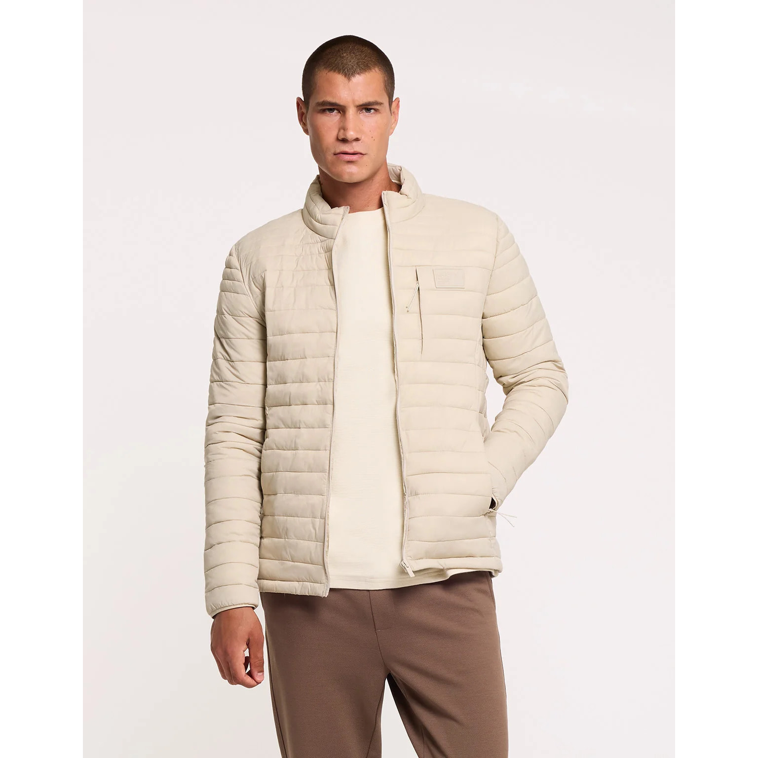 Chaqueta Beige Piedra Acolchada - Kea