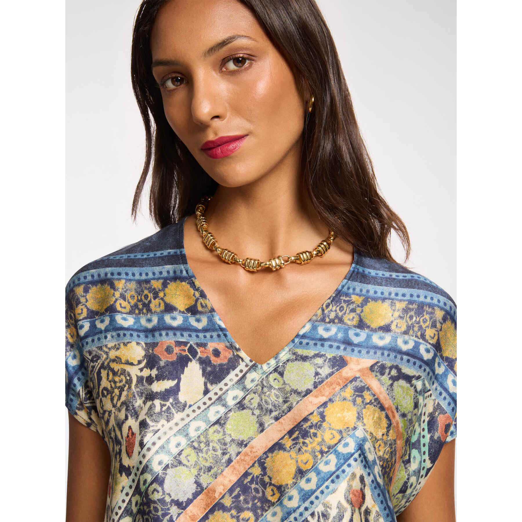 Elena Mirò - Blusa dalla stampa etnica - Blu