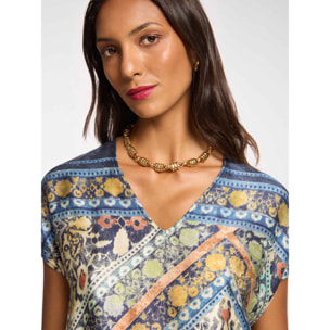 Elena Mirò - Blusa dalla stampa etnica - Blu