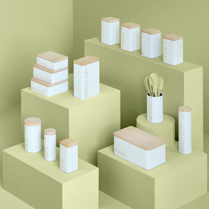 Boîte à spaghettis métal Blanc Scandi Nature