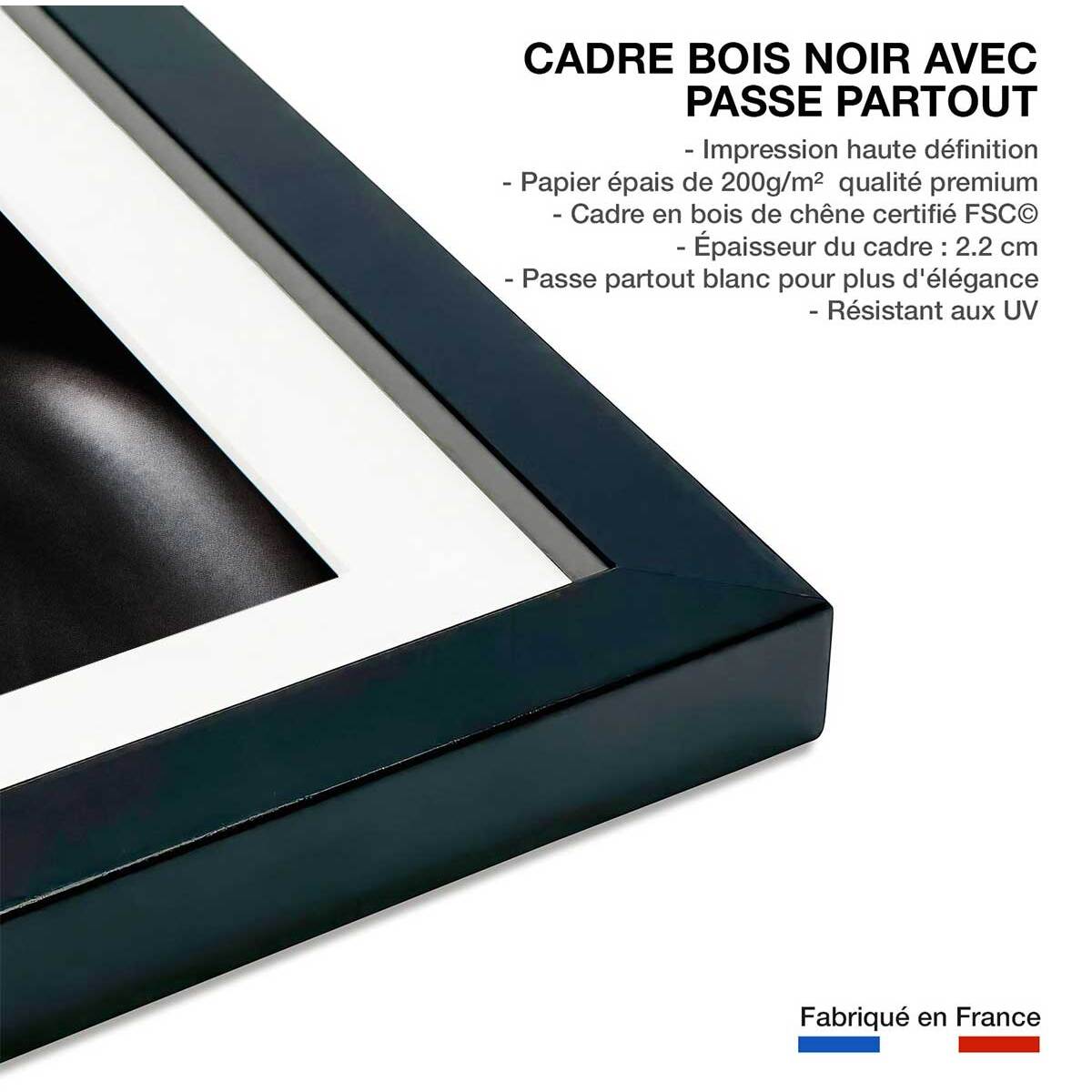 Affiche photo d'art girl turquoise Affiche sous cadre noir