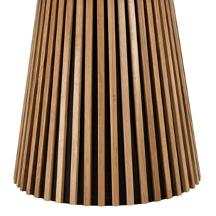 SYA - Table à manger ronde extensible L120/160/200 décor et chêne naturel