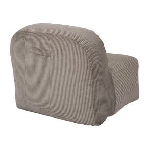 Fauteuil - HOME DECO FACTORY - Scott - Compact - Côtelé - Taupe