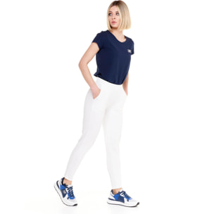 Pantalone donna dritto con piega in felpa Training