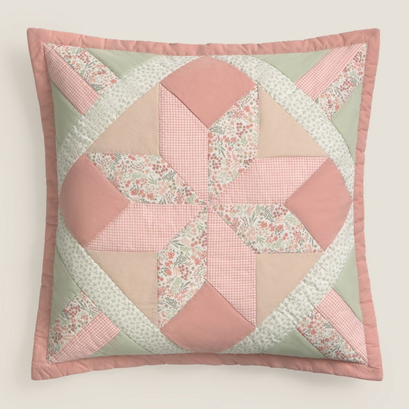 Funda de cuadrante algodón patchwork Crepat color rosa 100% Algodón