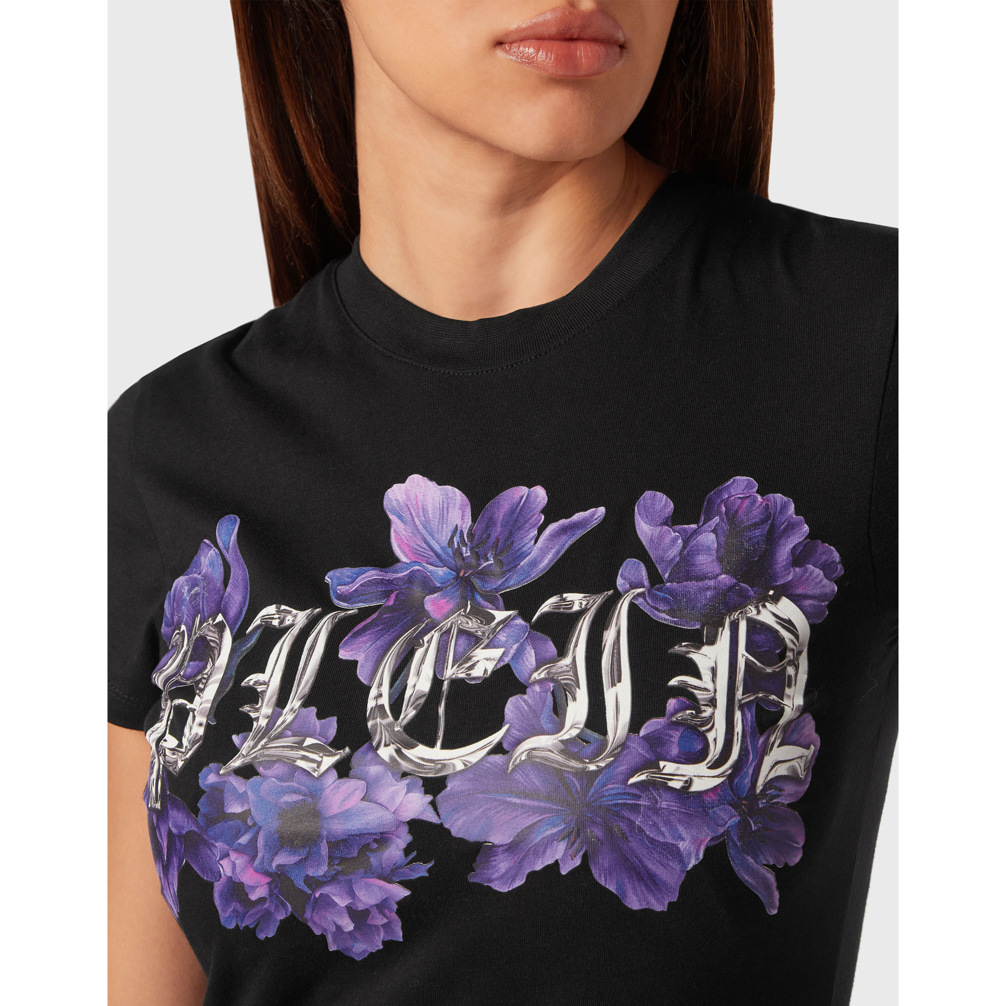 PHILIPP PLEIN Camiseta Cuello Redondo FLOWERS
