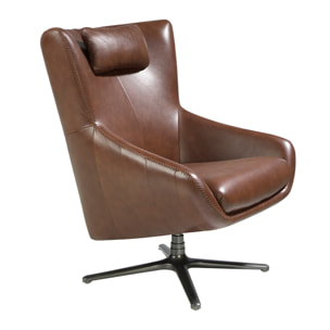 Sillón giratorio Angel Cerda piel con cojín 76x90x100cm
