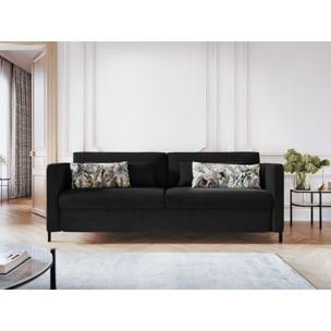 Canapé convertible "Yanis" 3 places en tissu structurel gris foncé