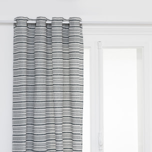 Rideau jacquard "Micah" 130x260cm bleu égéen