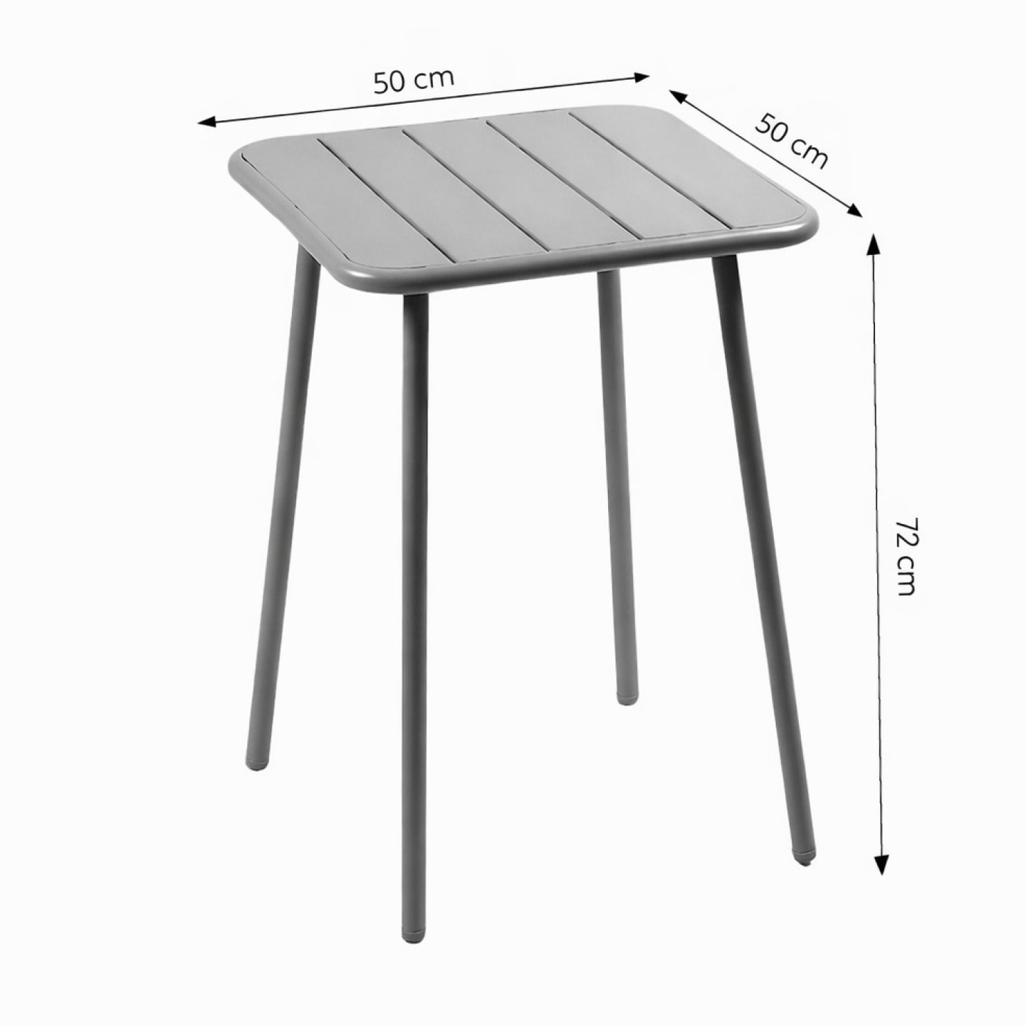 EVORA Table carrée 2 places 50x50cm terracotta
