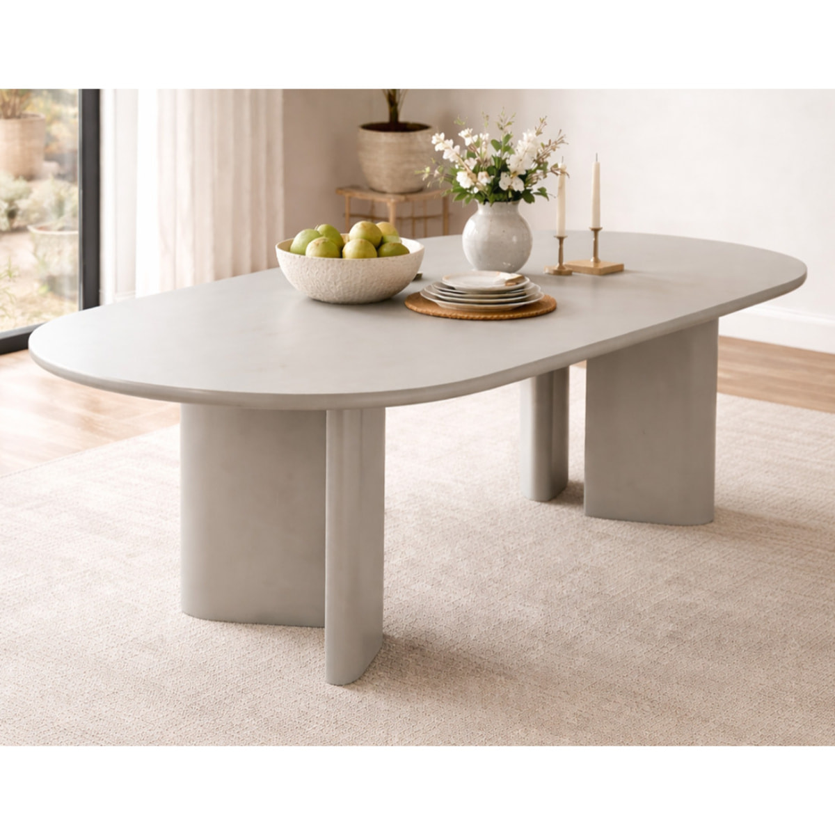 Joyce - table à manger en FSC  100% - 6 à 8 personnes - Sable