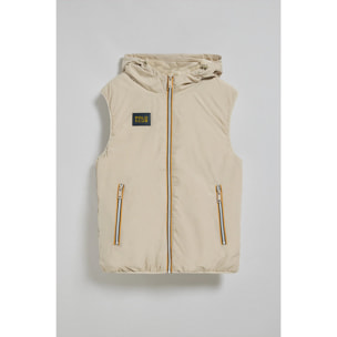 Gilet beige leggero con cappuccio fisso e particolari Polo Club