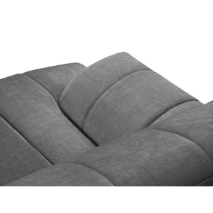 Canapé d'angle droit "Rita" 5 places en velours gris clair
