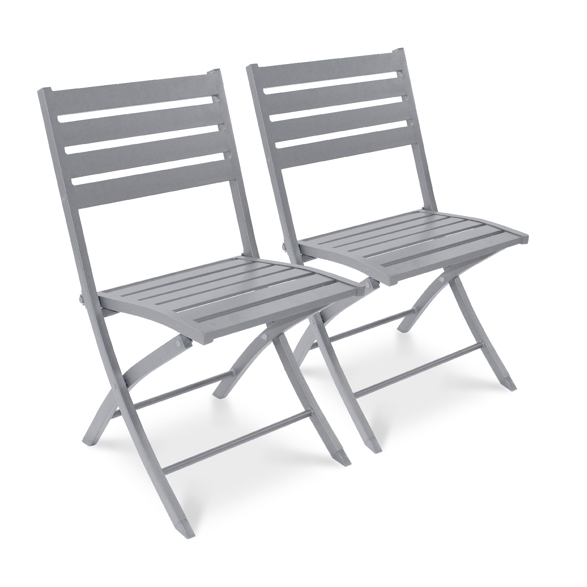 MARIUS - Lot de 2 chaises de jardin en aluminium