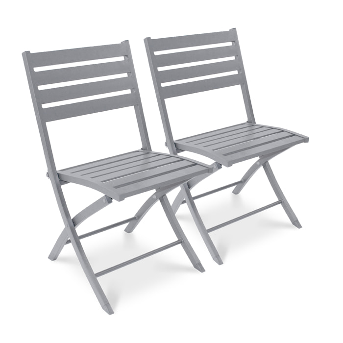MARIUS - Lot de 2 chaises de jardin en aluminium