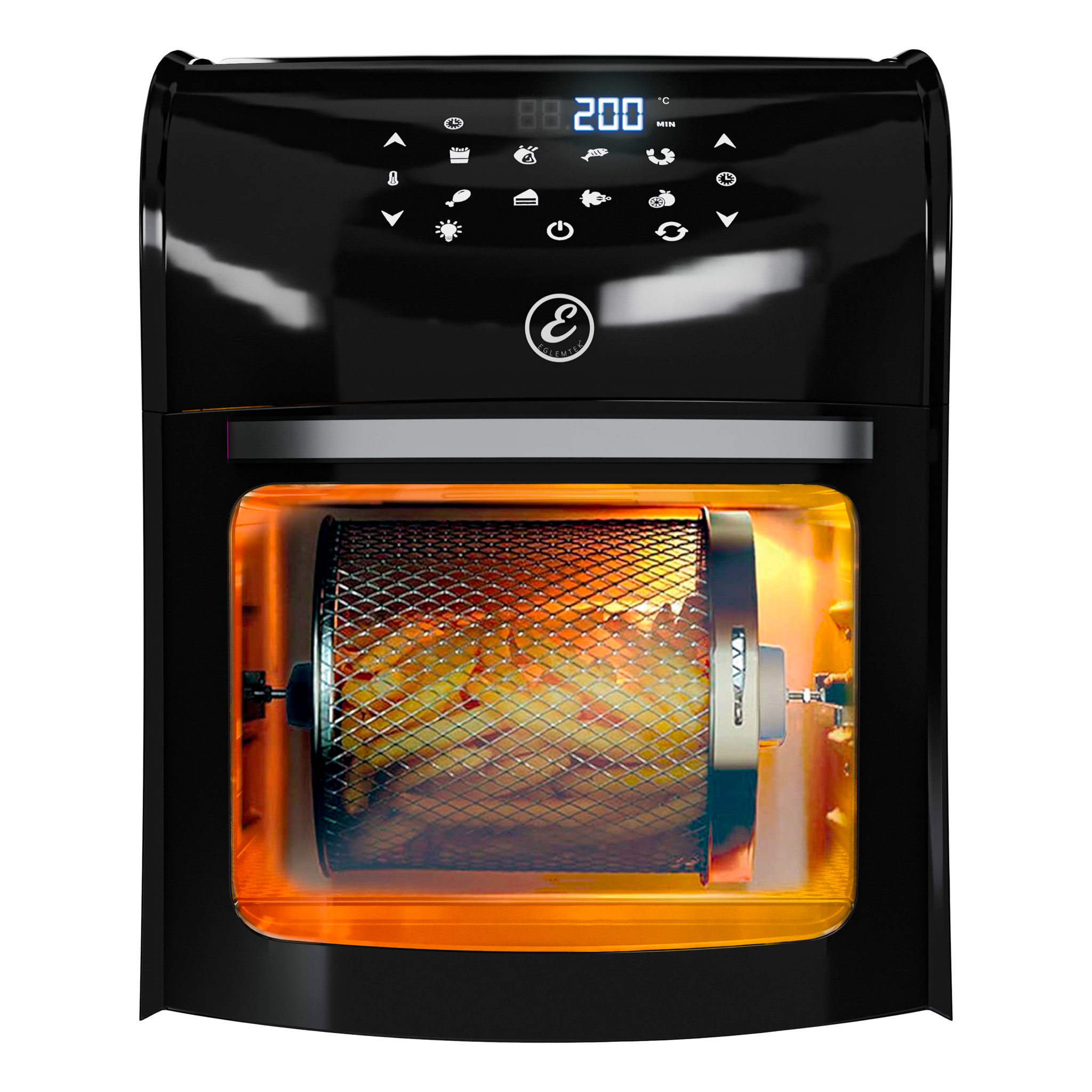 Friggitrice Ad Aria 12 Litri 10 In 1 Forno Aria Calda Con LED Touch Screen Senza Olio Multifunzione 1800W 6 Accessori 7 Programmi