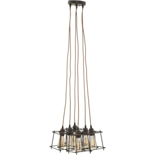 LAMPADARIO INDUST STICK 6 LUCI OFFICINE 55 BICOLORE