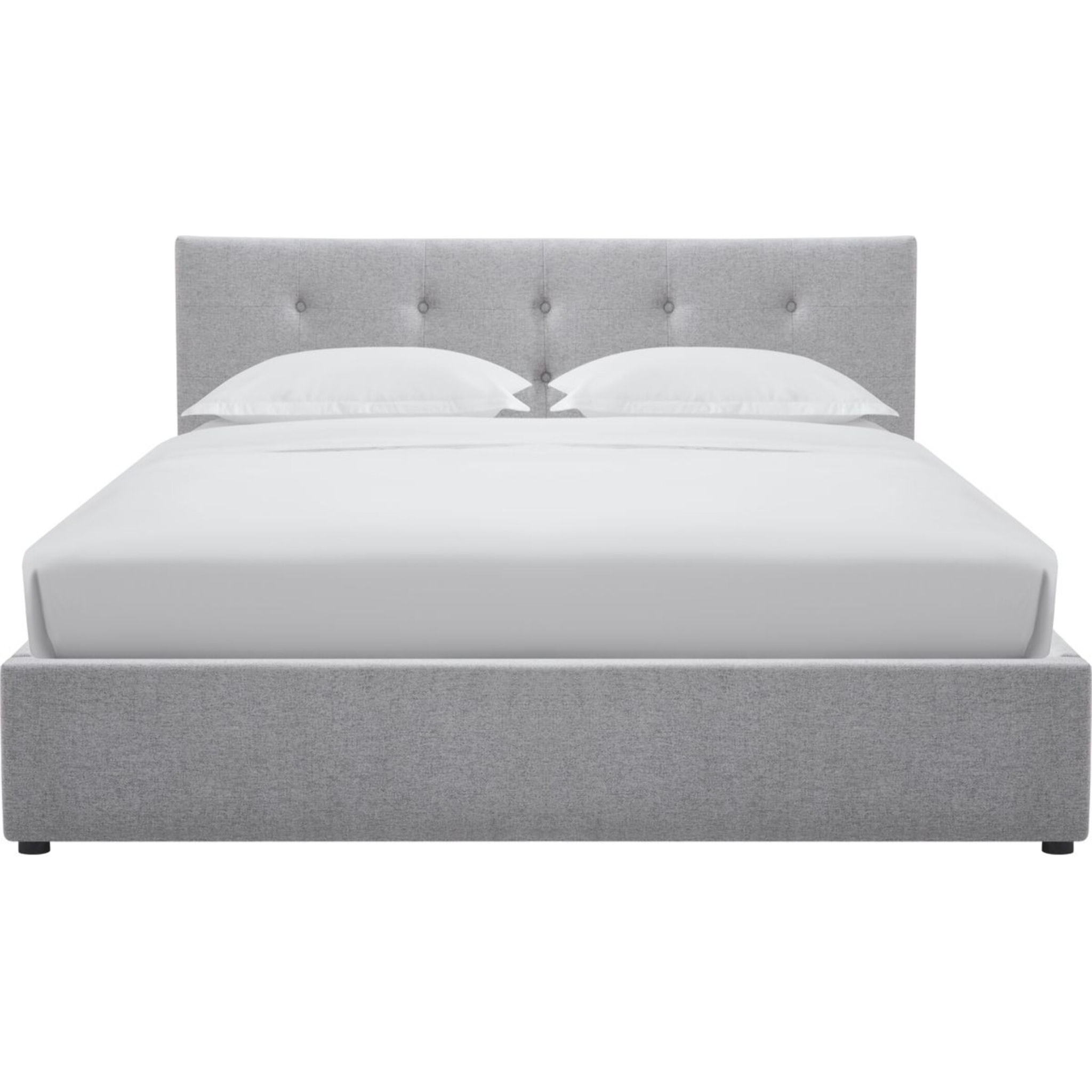 Lit coffre avec tête de lit en tissu - TINA