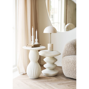 Set 2 portacandele in calcare bianco biomaterico — Vikasa Home