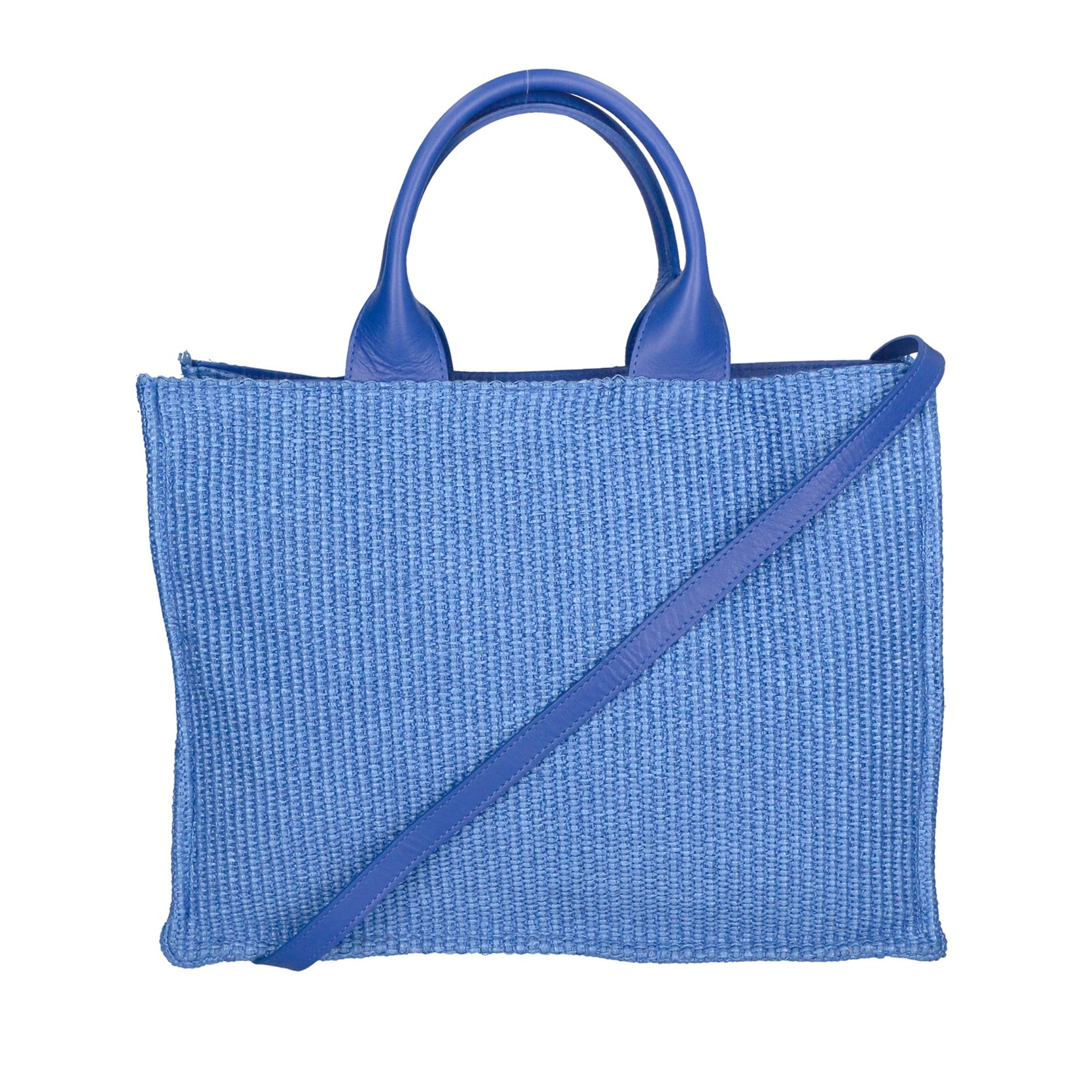 Borsa a mano da donna - Modello False - Misto pelle e tessuto - 31.0 x 41.5 x 15.5 cm