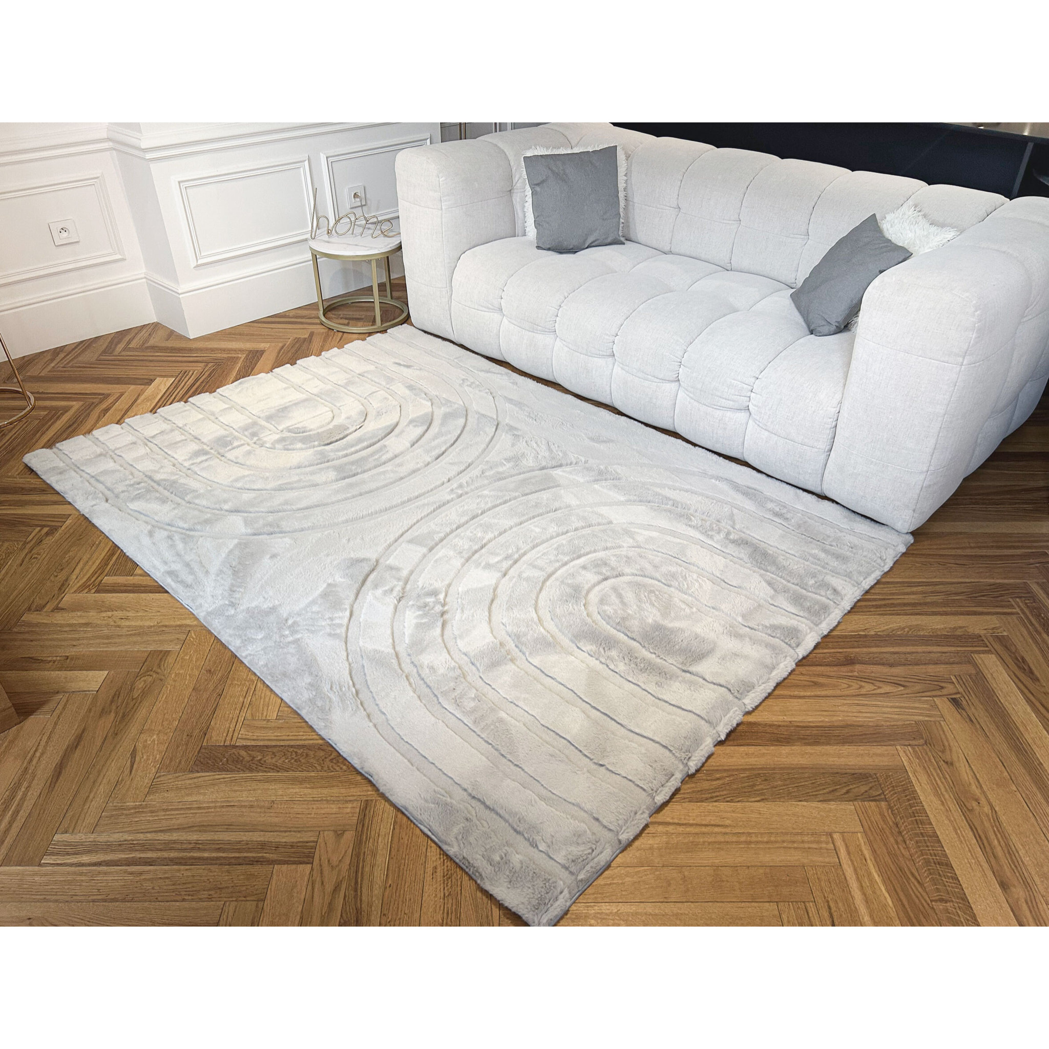 ALASKA - Tapis doux à motif arc gris