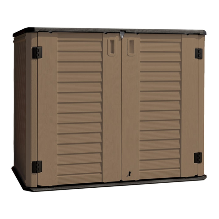 Armadio contenitore basso in resina marrone 125x73x104 cm – Andy