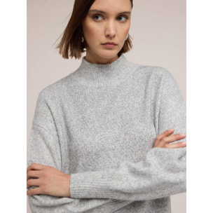 Motivi - Vestito regular in maglia con strass - Grigio