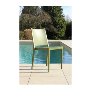 MIMAOS - Ensemble table et chaises de jardin  - Gris Anthracite et Vert olive