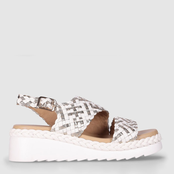 Sandalias de Piel - Blanco - Tacón: 5 cm