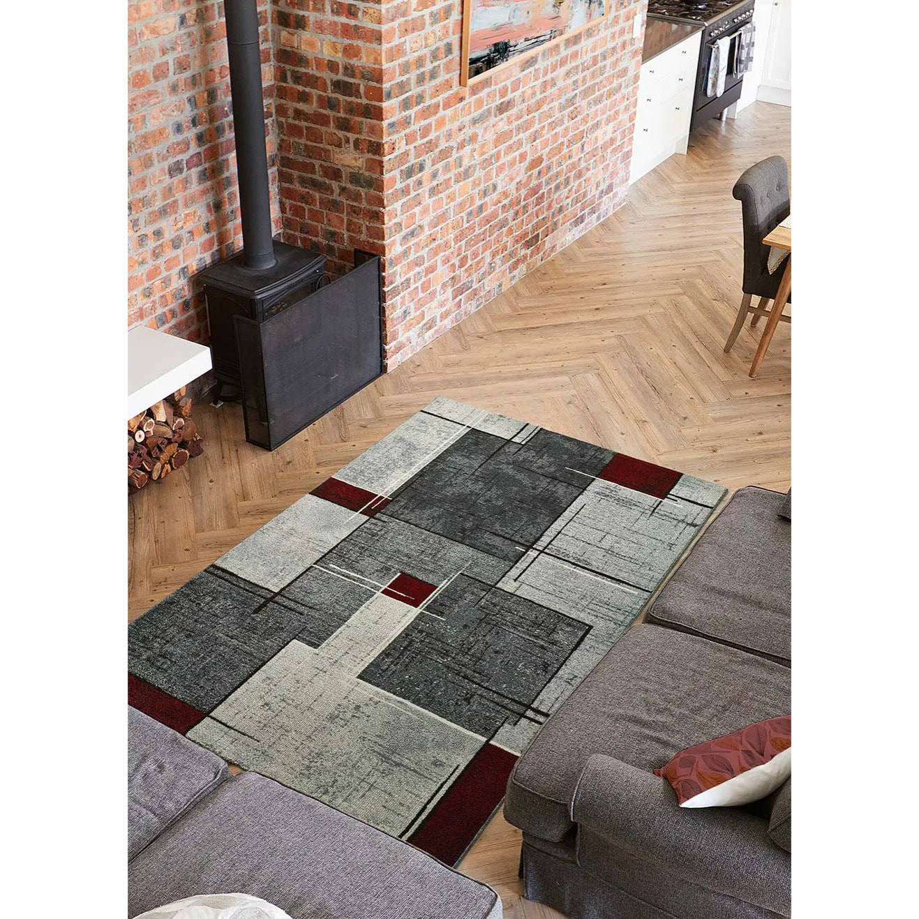 DREAMS Alfombra geométrica en gris, varias medidas disponibles