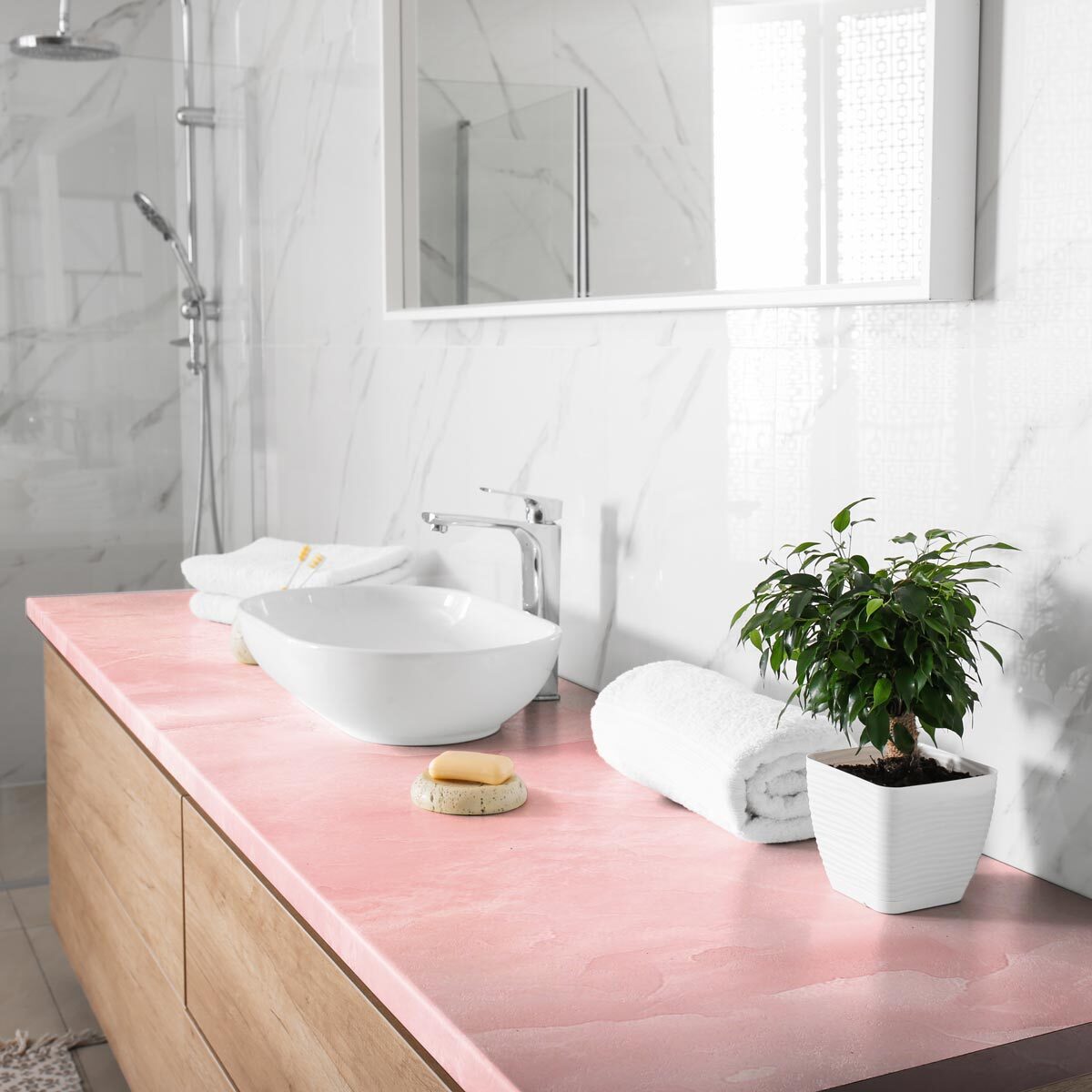 Rouleau revêtement adhésif vinyle au mètre - Sticker lavable Cuisine Meuble Armoire Porte - MARBRE DE FLORENCE