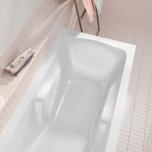 Pack Baignoire 180x80cm avec Zone Douche et Tabliers recoupables de 180 et 80cm Blanc Brillant - MAE