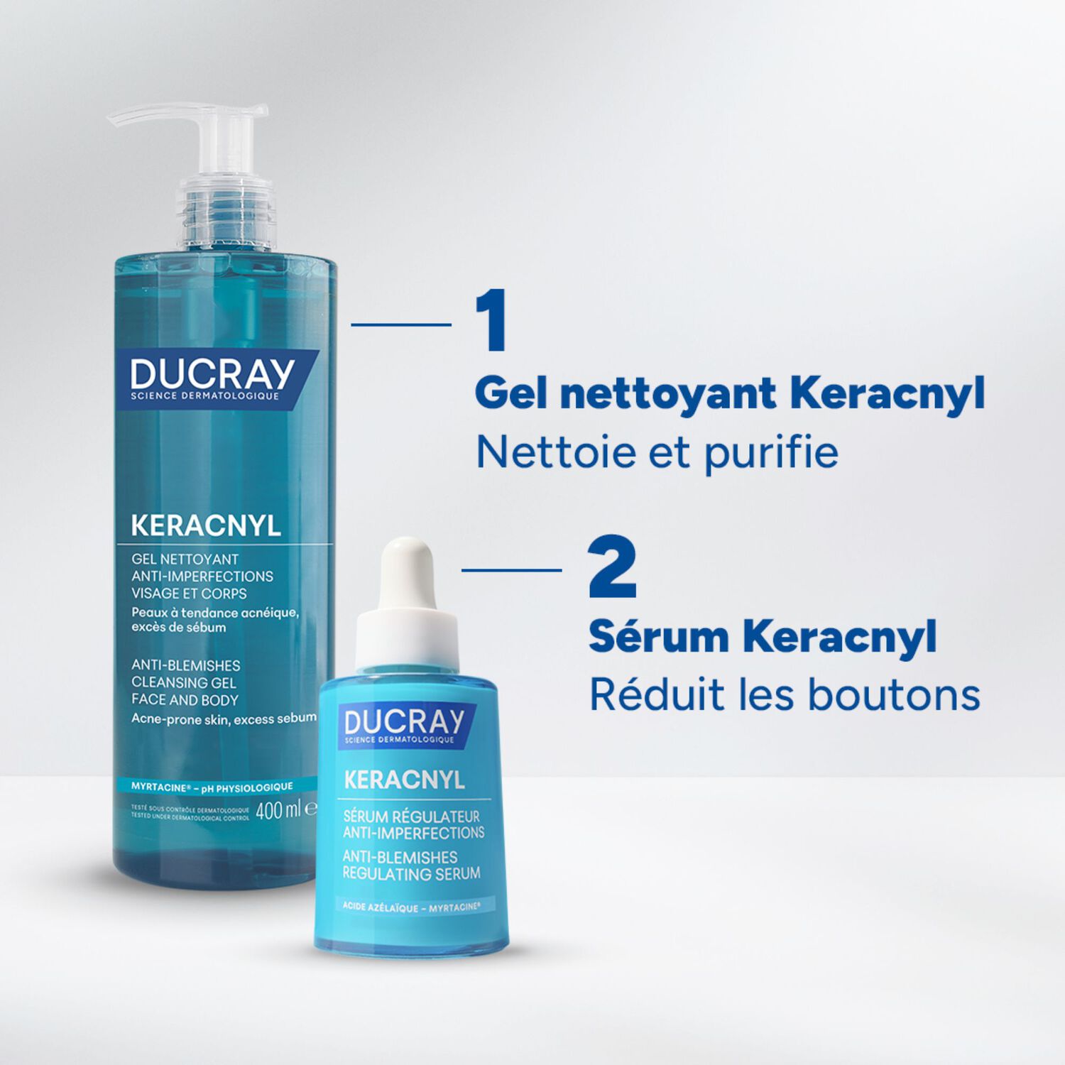 Ducray Keracnyl Gel Nettoyant Anti-Imperfections Visage et Corps - Gel Nettoyant Anti-Imperfections
