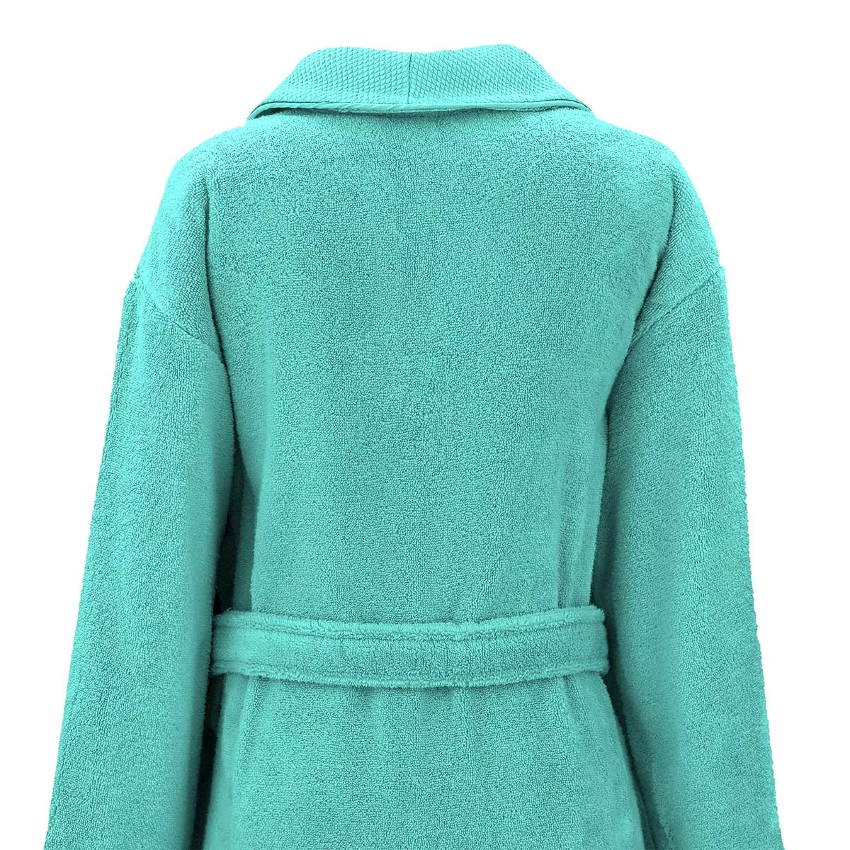Peignoir pur coton 420 g/m² uni bleu Elea curacao