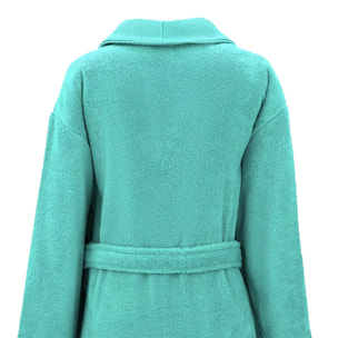 Peignoir pur coton 420 g/m² uni bleu Elea curacao