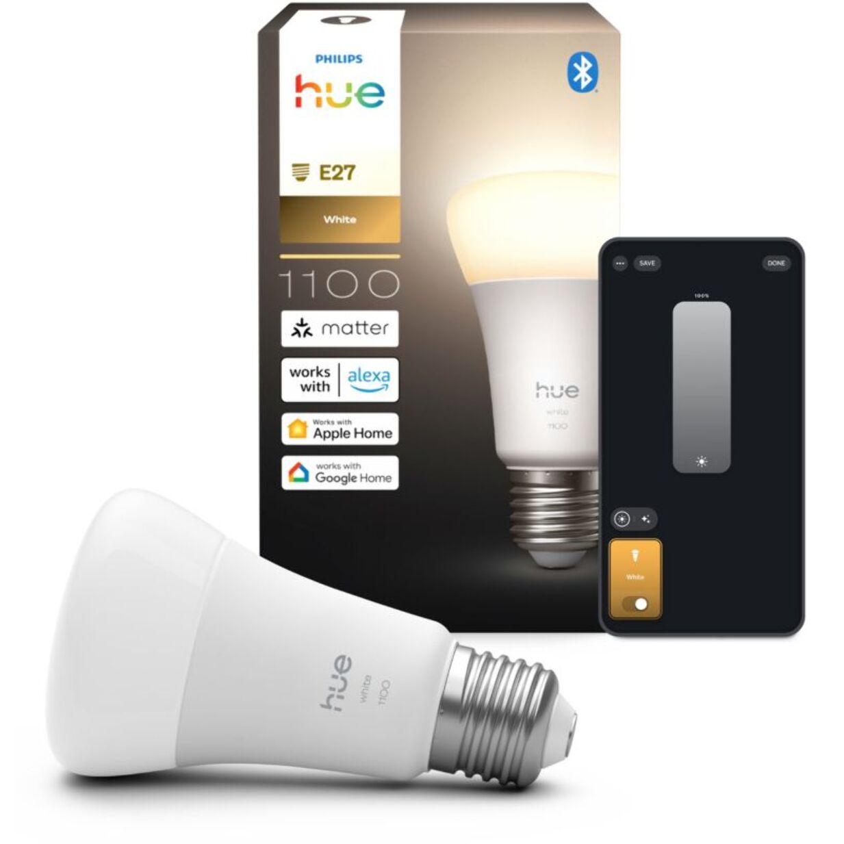 Ampoule LED connectée PHILIPS HUE White E27 75W